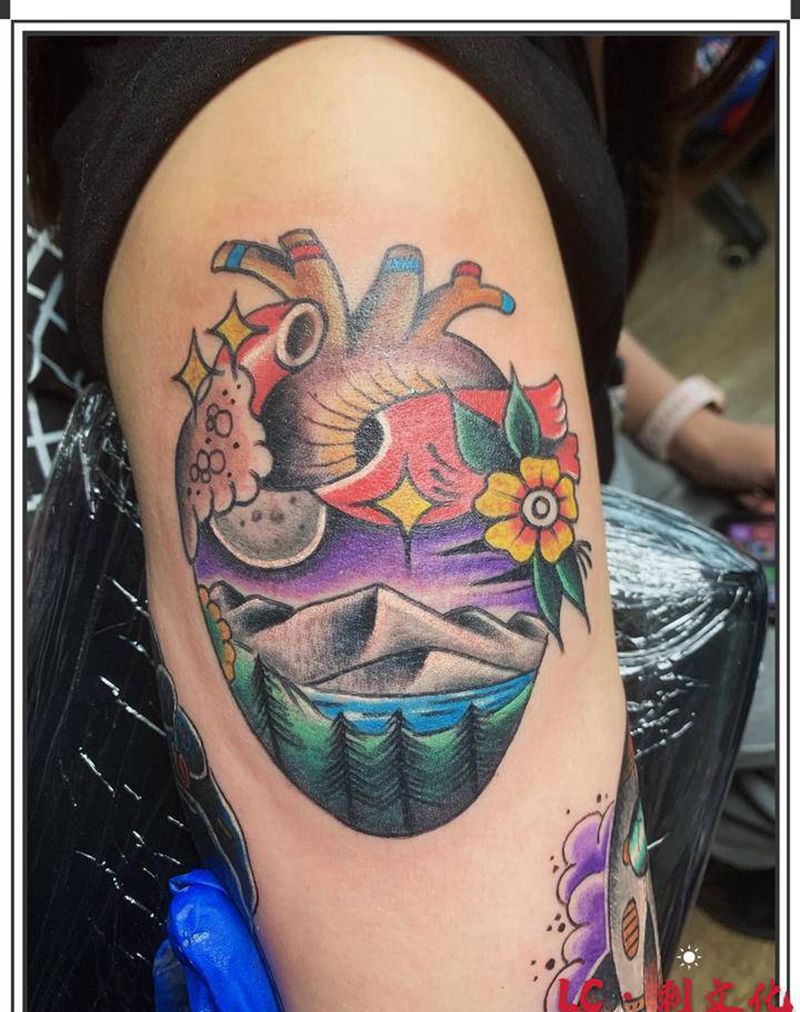 大臂oldshool纹身图片_Old School纹身图案