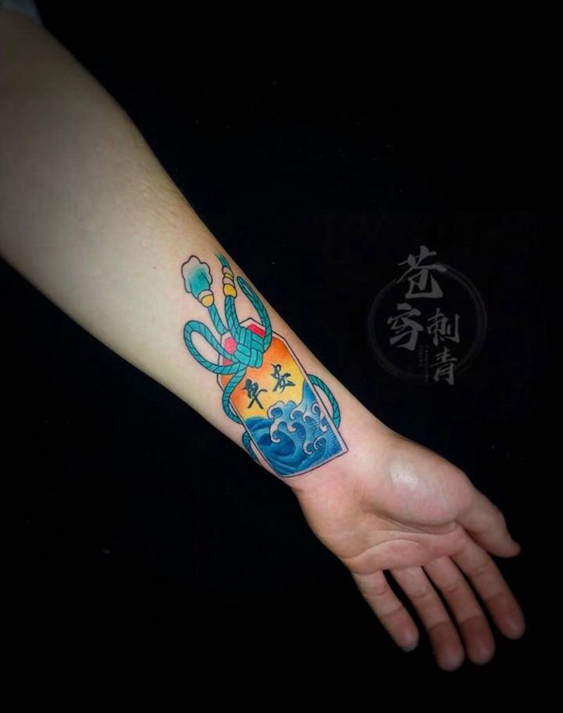 御守纹身图片_手臂老传统纹身图案