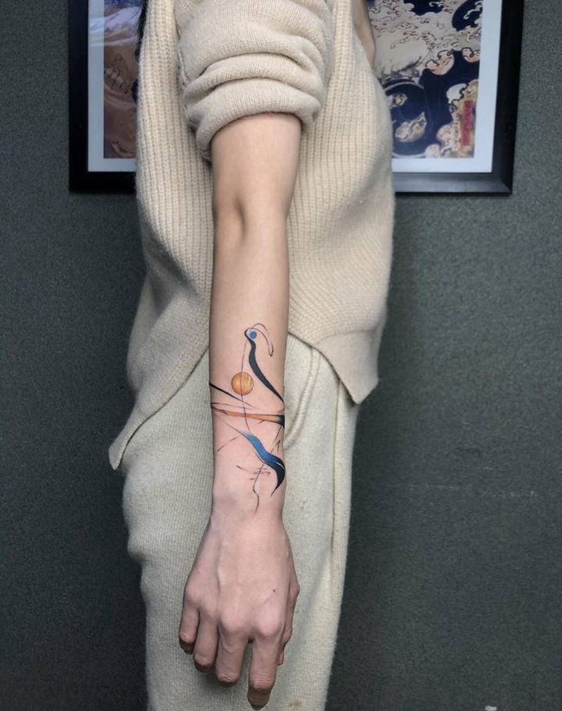 抽象纹身图片_手臂水彩纹身图案