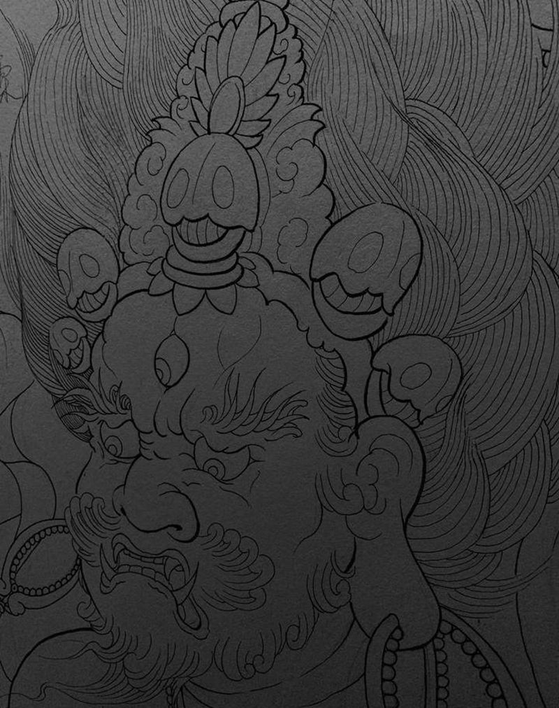 大黑天纹身图片_新传统纹身图案