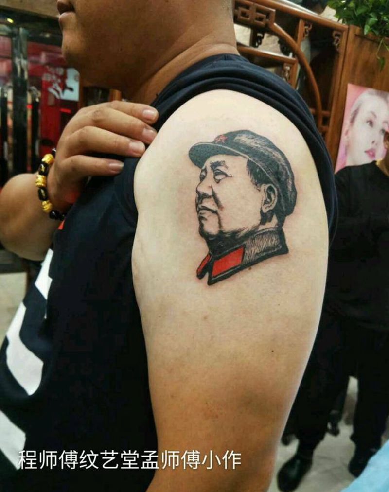 毛主席纹身图片