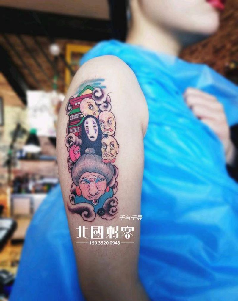 千与千寻纹身图片_手臂千与千寻纹身图案