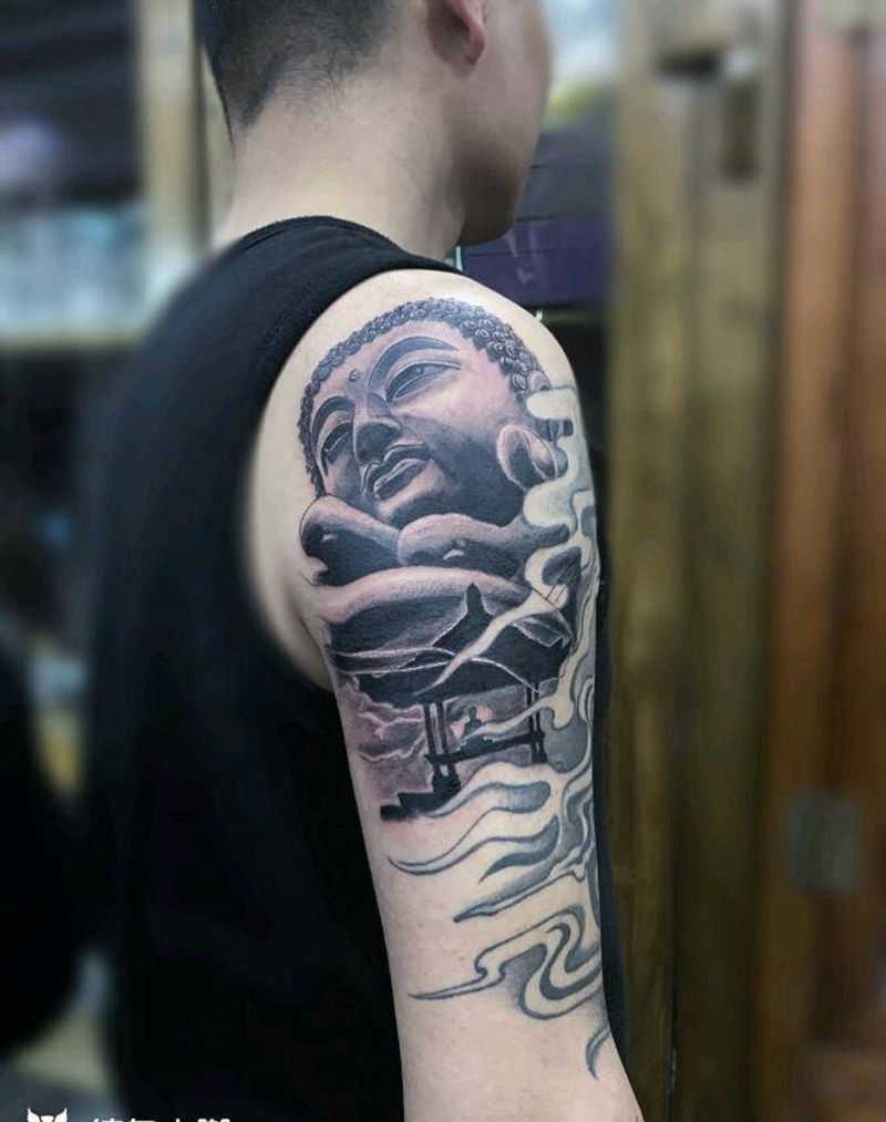 佛纹身图片_手臂新传统纹身图案