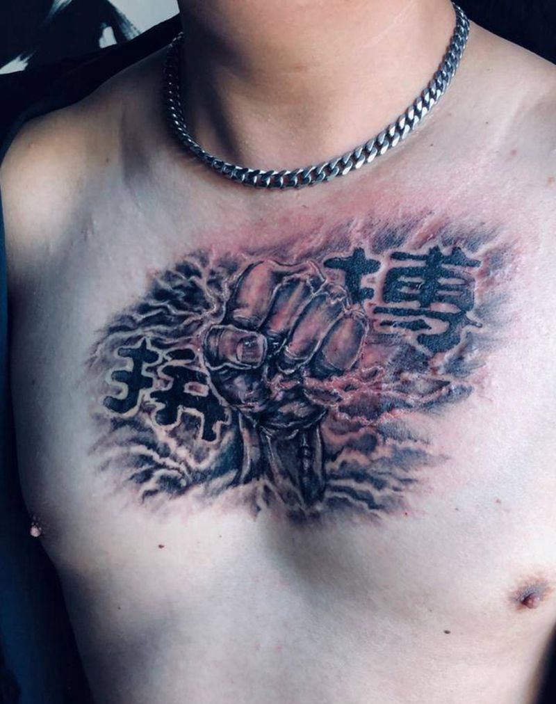 痘印遮盖纹身图片