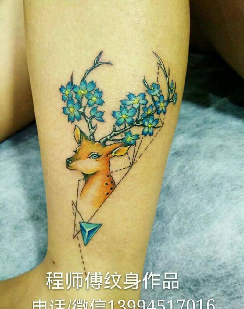 小鹿纹身图片