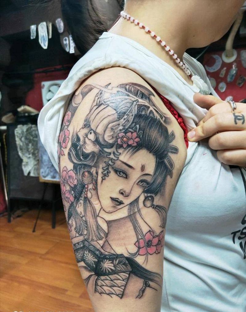 艺姬纹身图片_手臂纹身图案