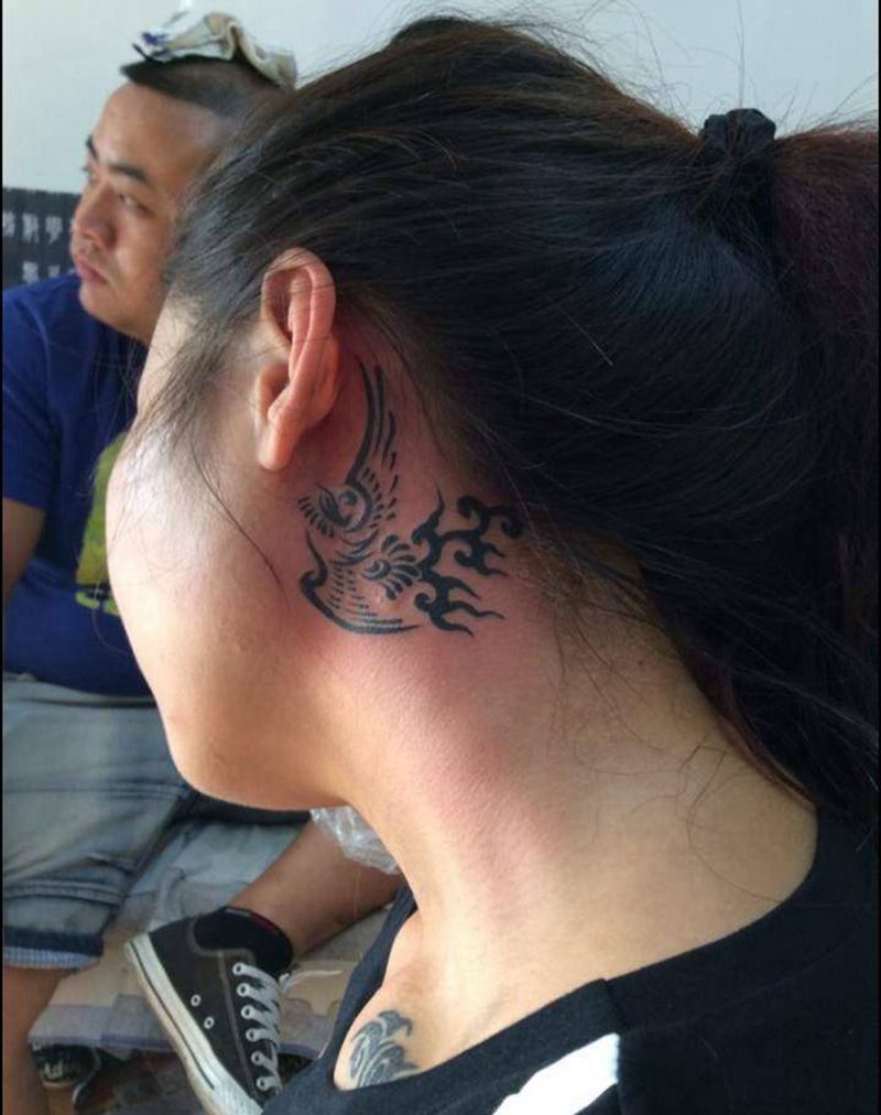 图腾凤凰纹身图片