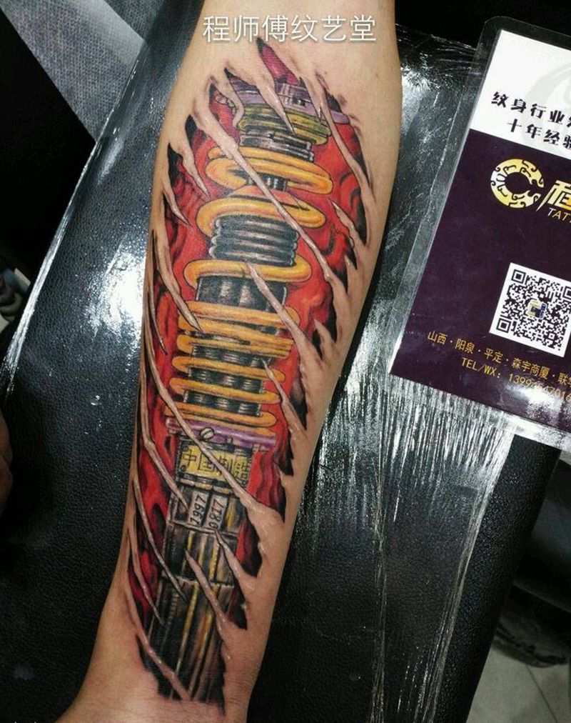 3D机械图纹身图片