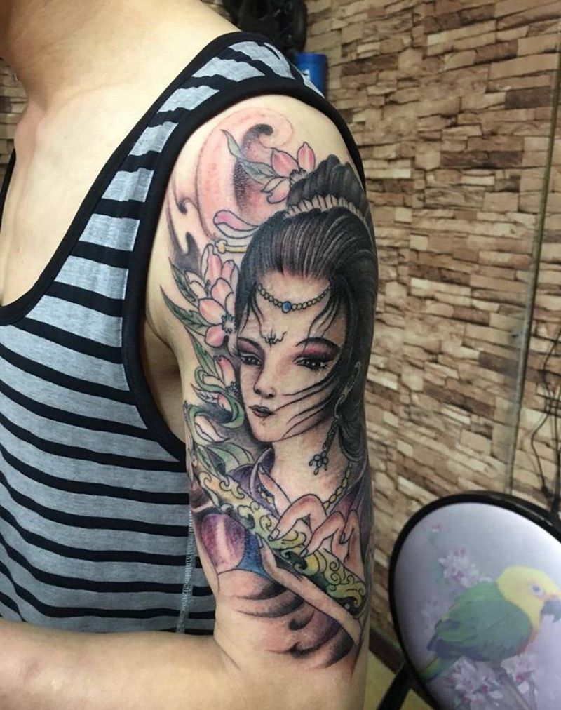 艺妓纹身图片
