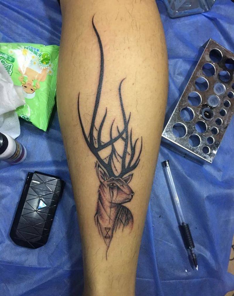 鹿纹身图片