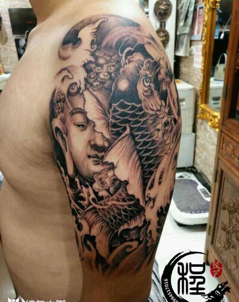 佛  鱼纹身图片