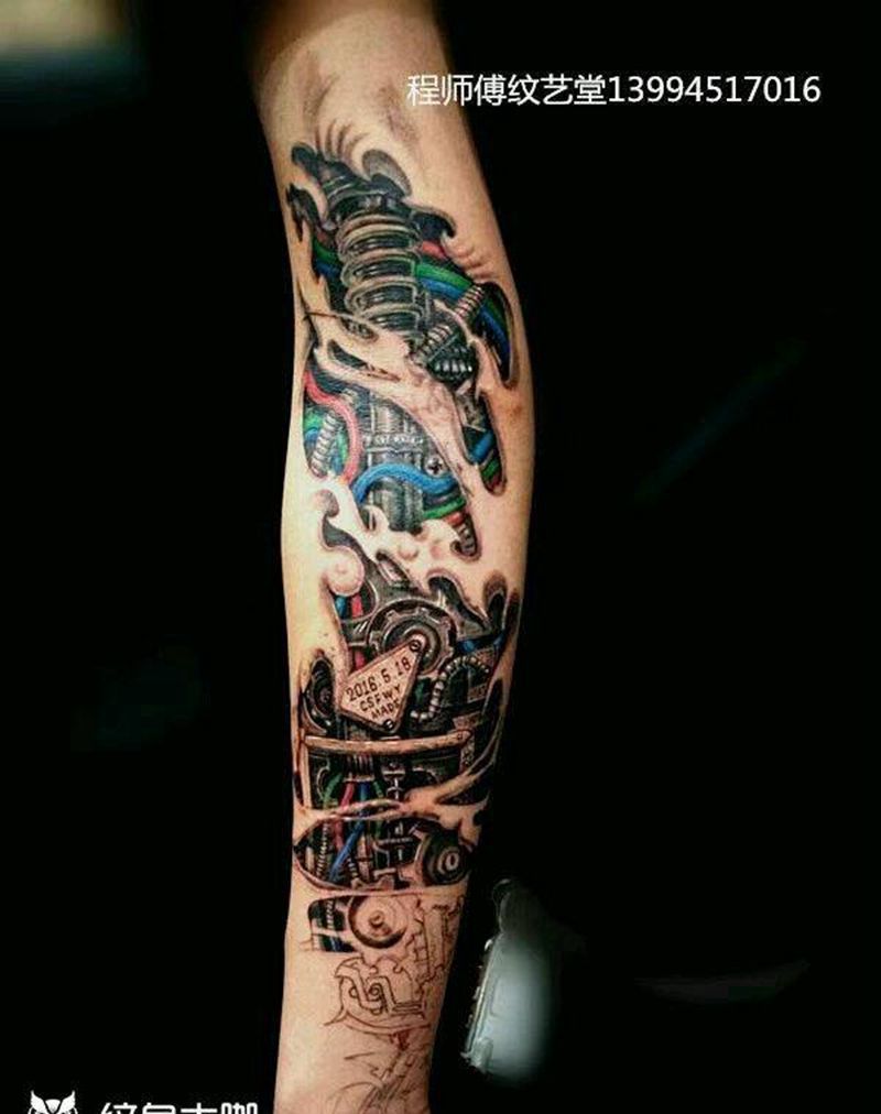 机械图纹身图片