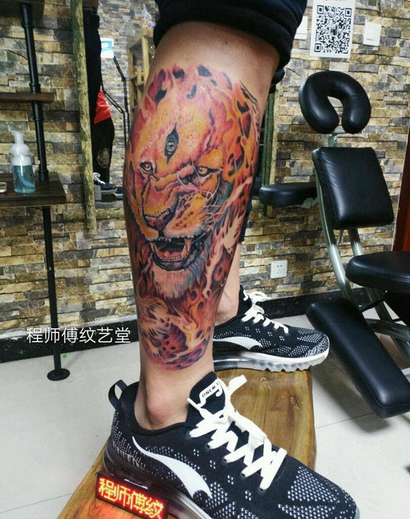 火狮纹身图片