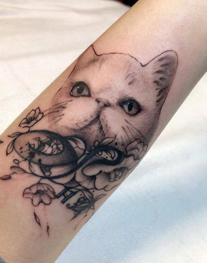加菲猫纹身图片_手臂纹身图案