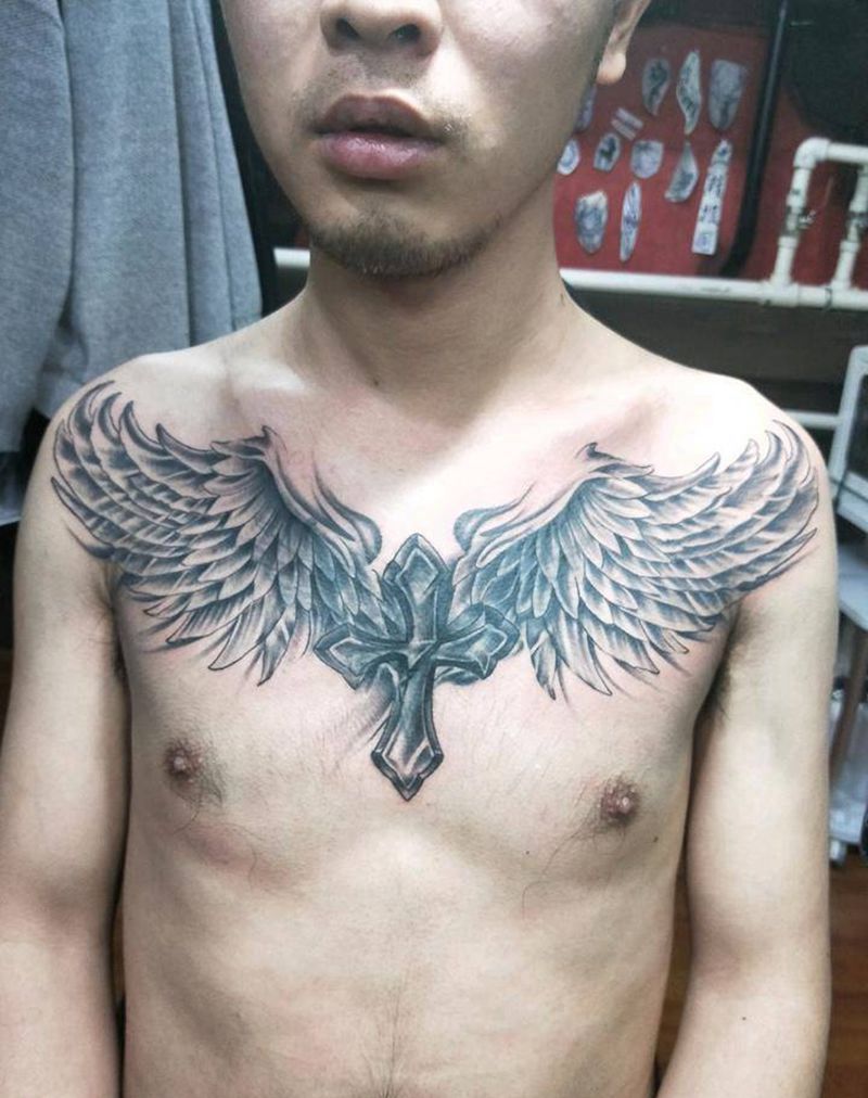 遮盖纹身，花胸纹身图片