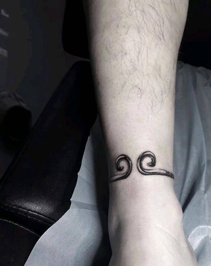 紧箍纹身图片_脚部写实宗教原创成品纹身图案