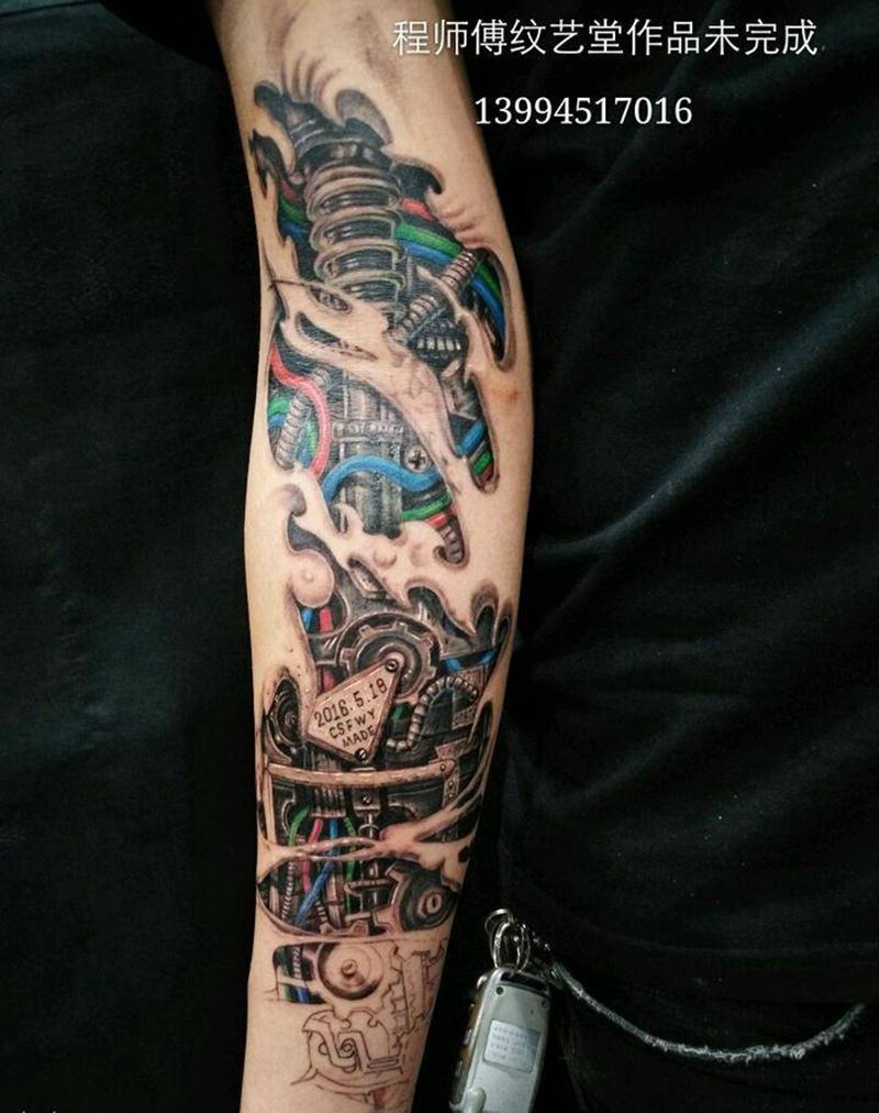3D机械图纹身图片