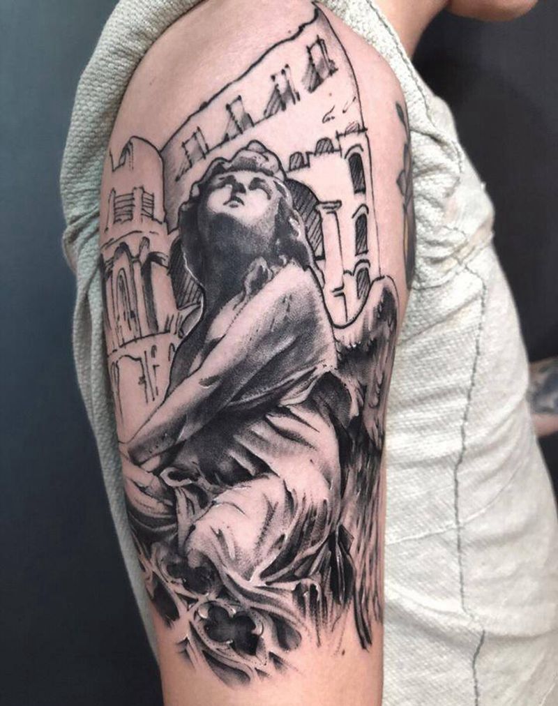 写艺 素描纹身图片_手臂欧美写实纹身图案