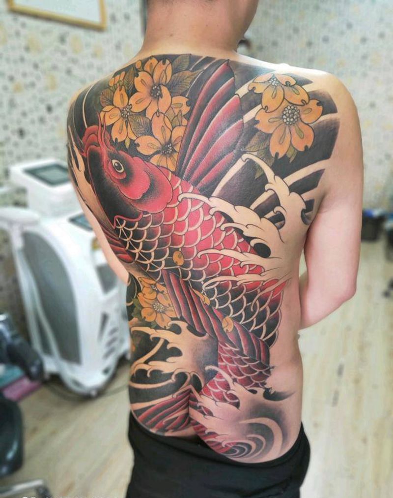 富贵鲤鱼纹身图片