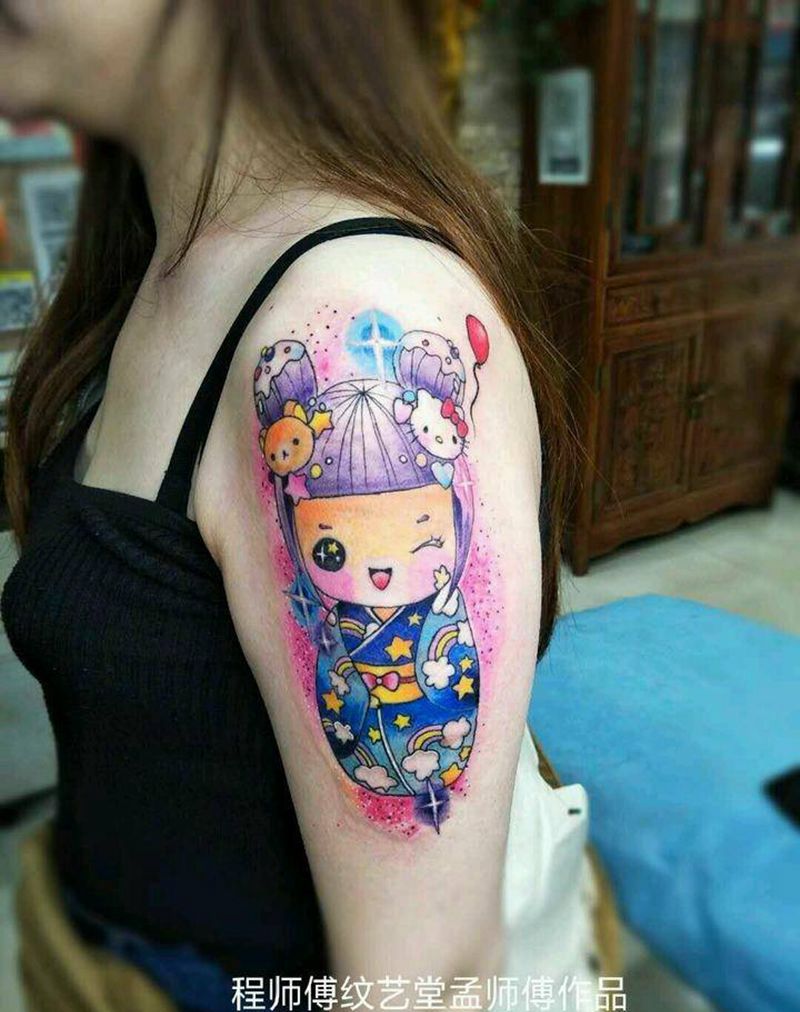 娃娃纹身图片_手部纹身图案