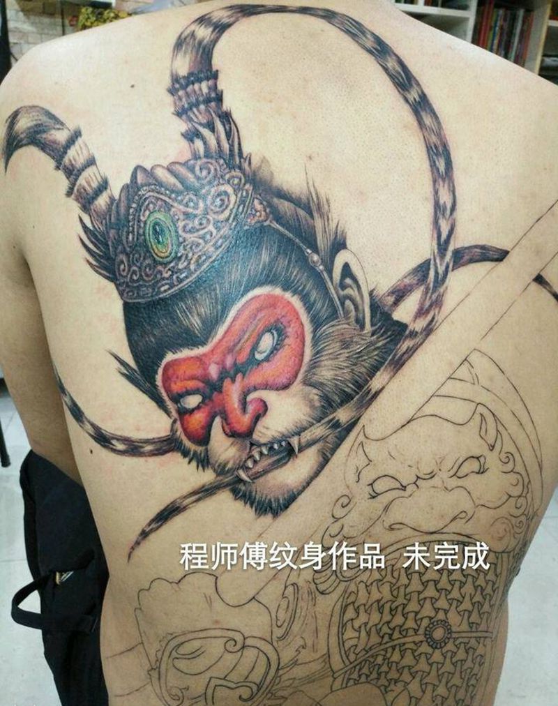 斗战圣佛未完成纹身图片