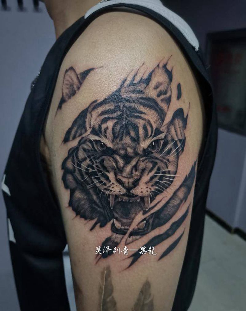 解答问题纹身图片_腿部手臂新传统欧美写实万物纹身图案