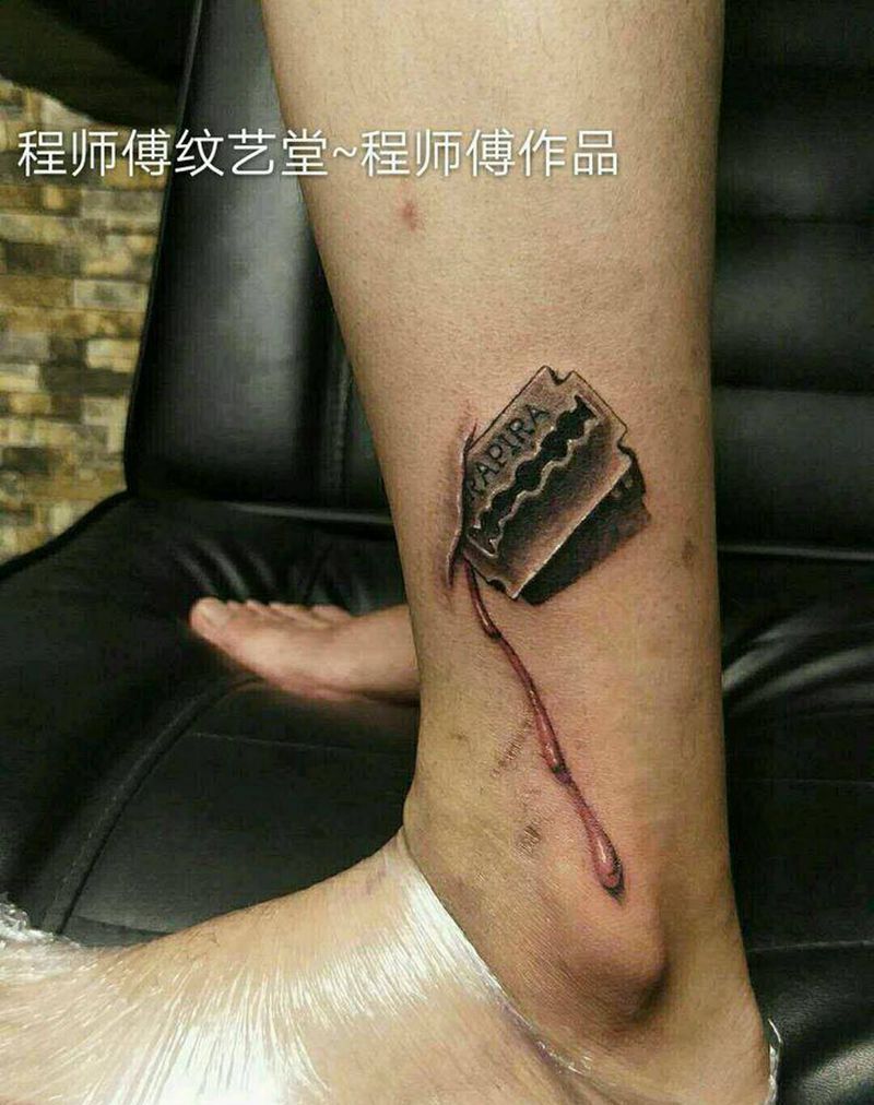 3D刀片纹身图片