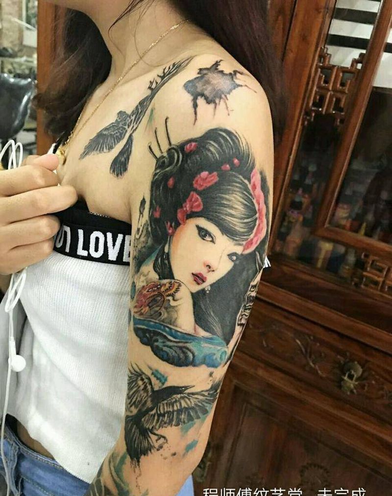 艺妓纹身图片
