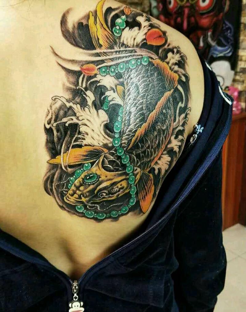 富贵锦鲤纹身图片