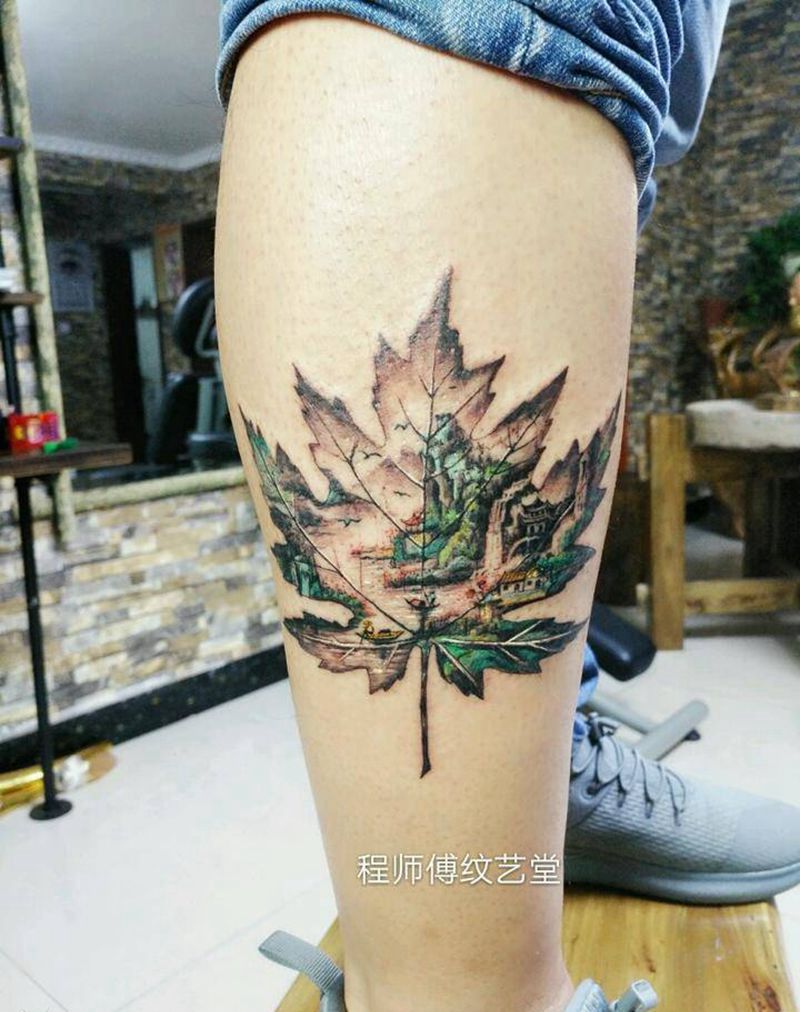 枫(丰)收美好纹身图片