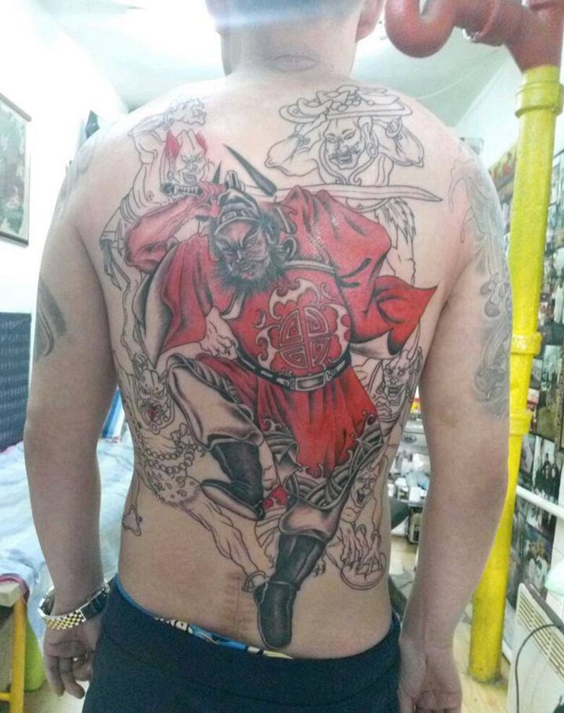 五鬼进财纹身图片