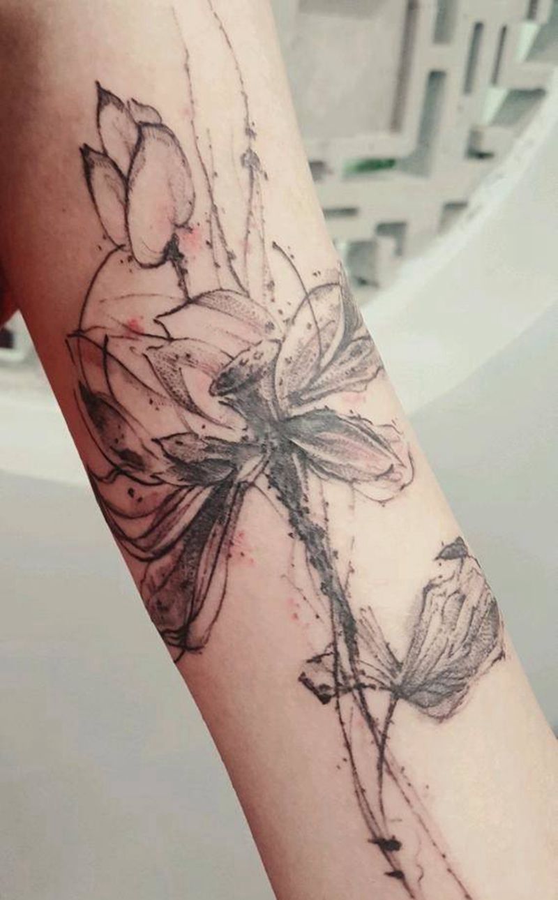 遮盖纹身图片_国画遮盖成品纹身图案