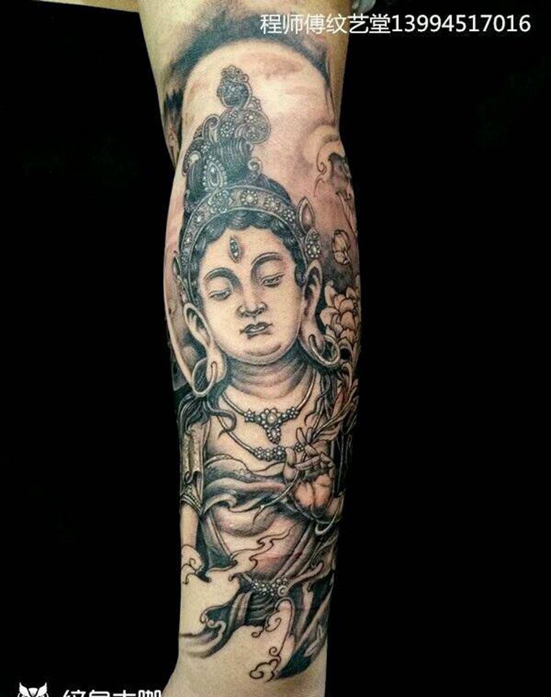 遮盖疤痕菩萨纹身图片