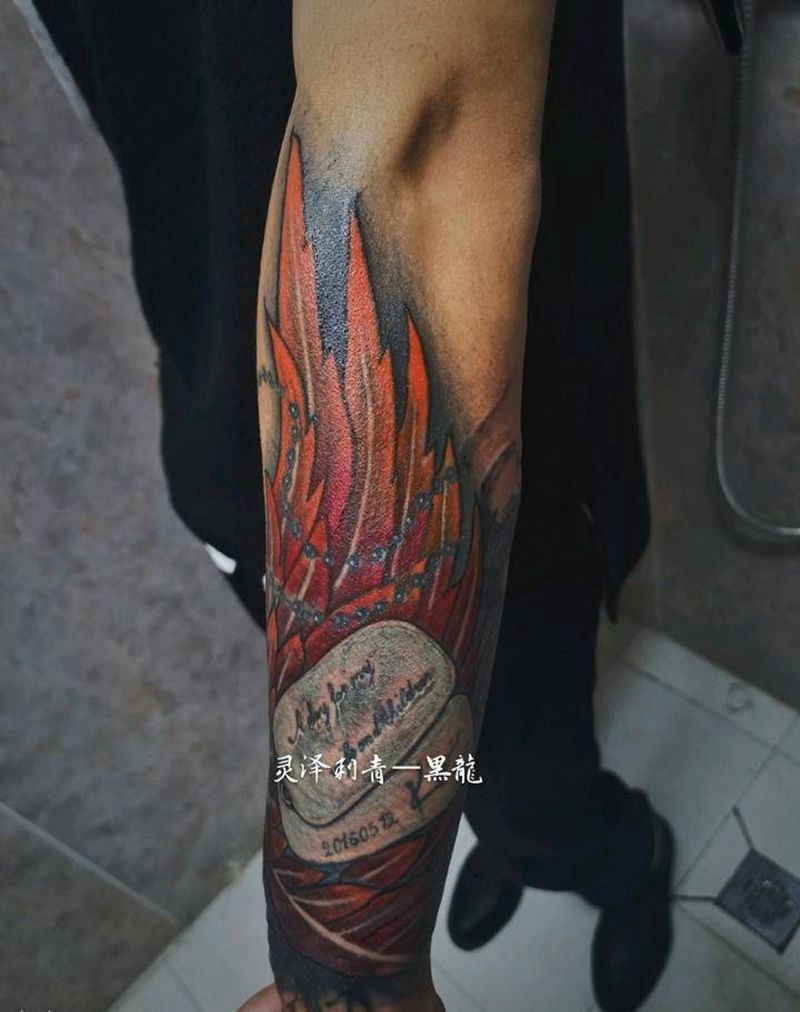 修改失败纹身纹身图片_手臂New School翅膀纹身图案