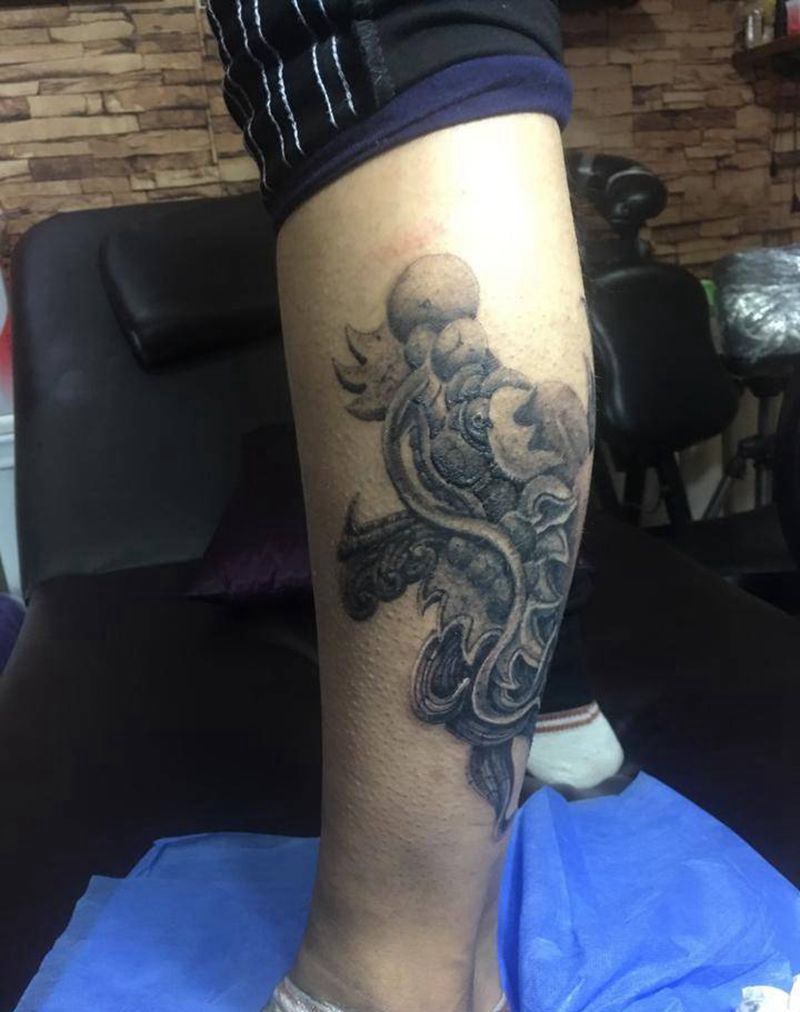 石头龙纹身图片