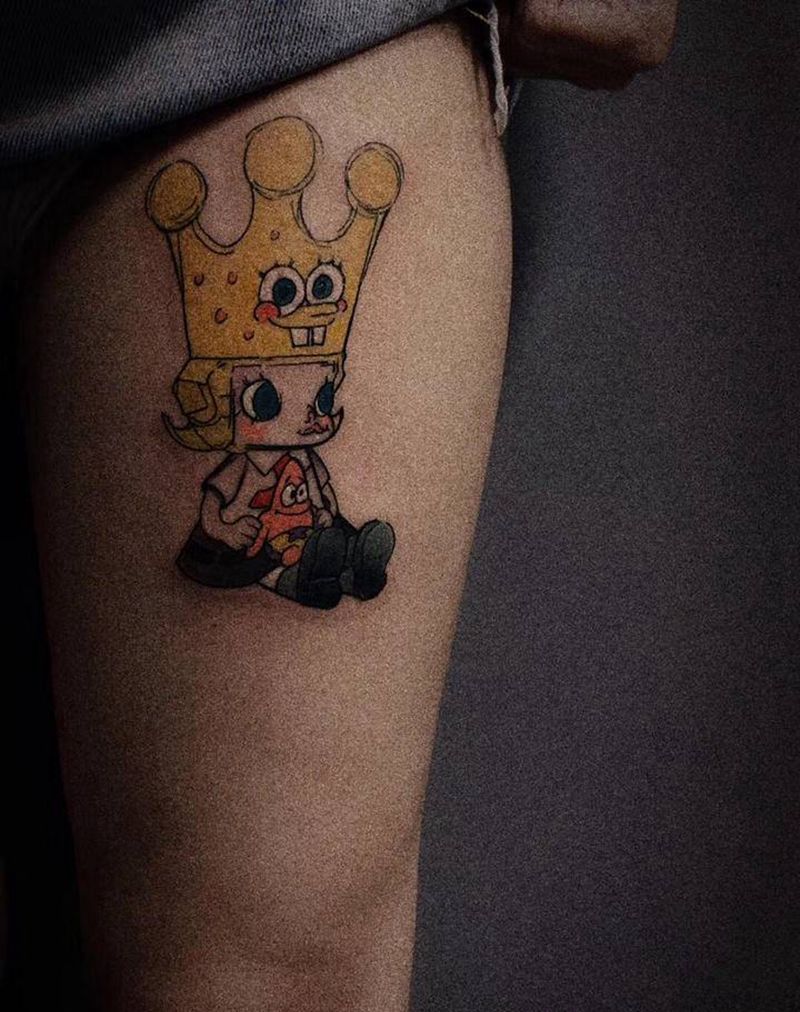 Molly海绵宝宝纹身图片_腿部New School纹身图案