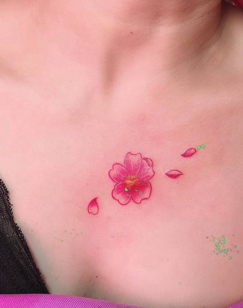 遮盖作品纹身图片_胸部新传统纹身图案