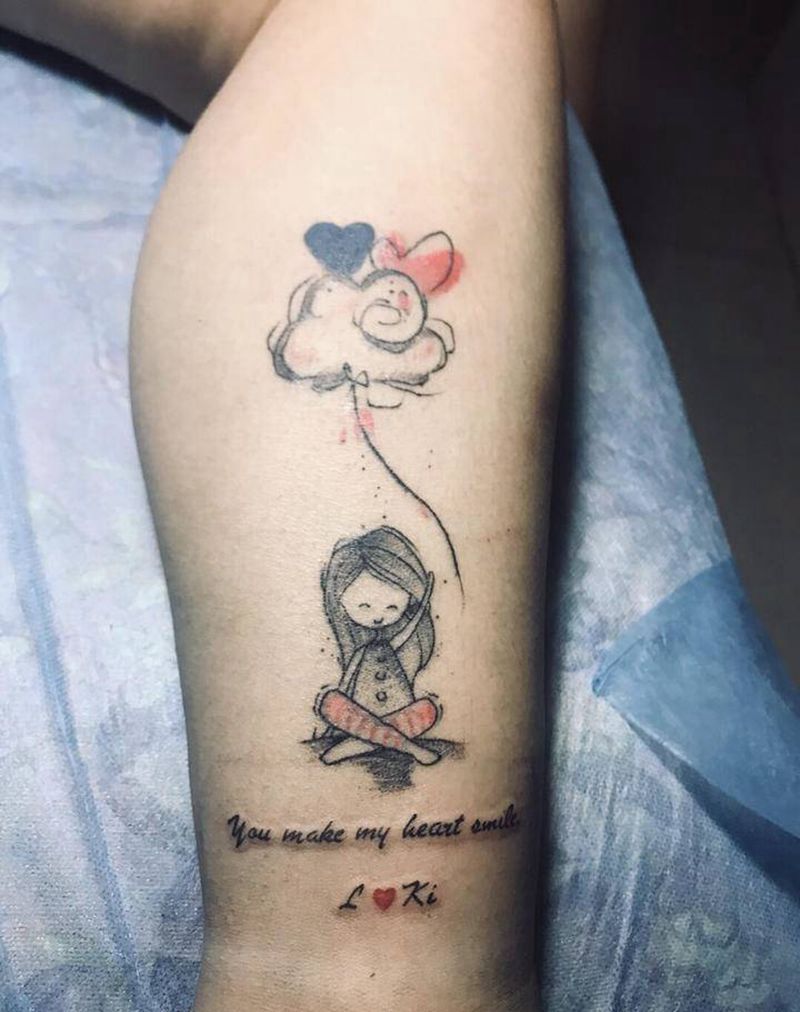 小女孩纹身图片_脚部腿部纹身图案