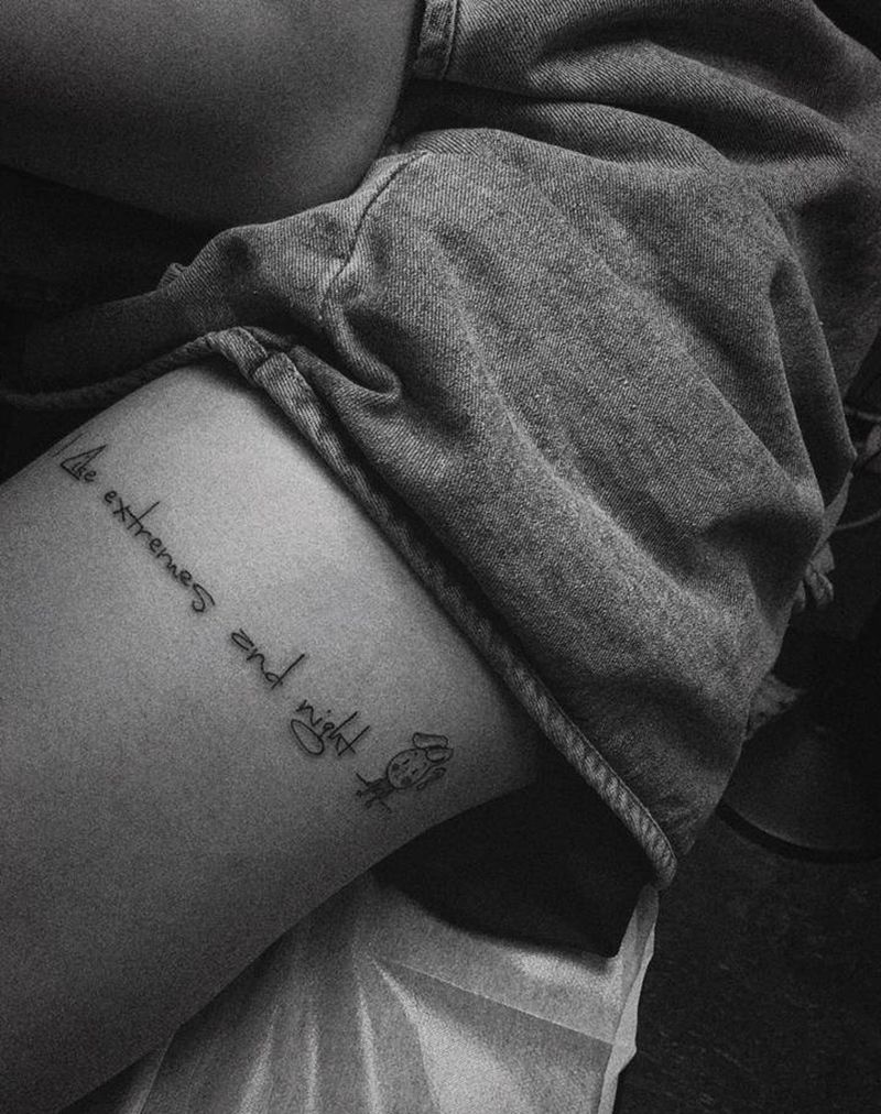 字母纹身图片_腿部图腾纹身图案