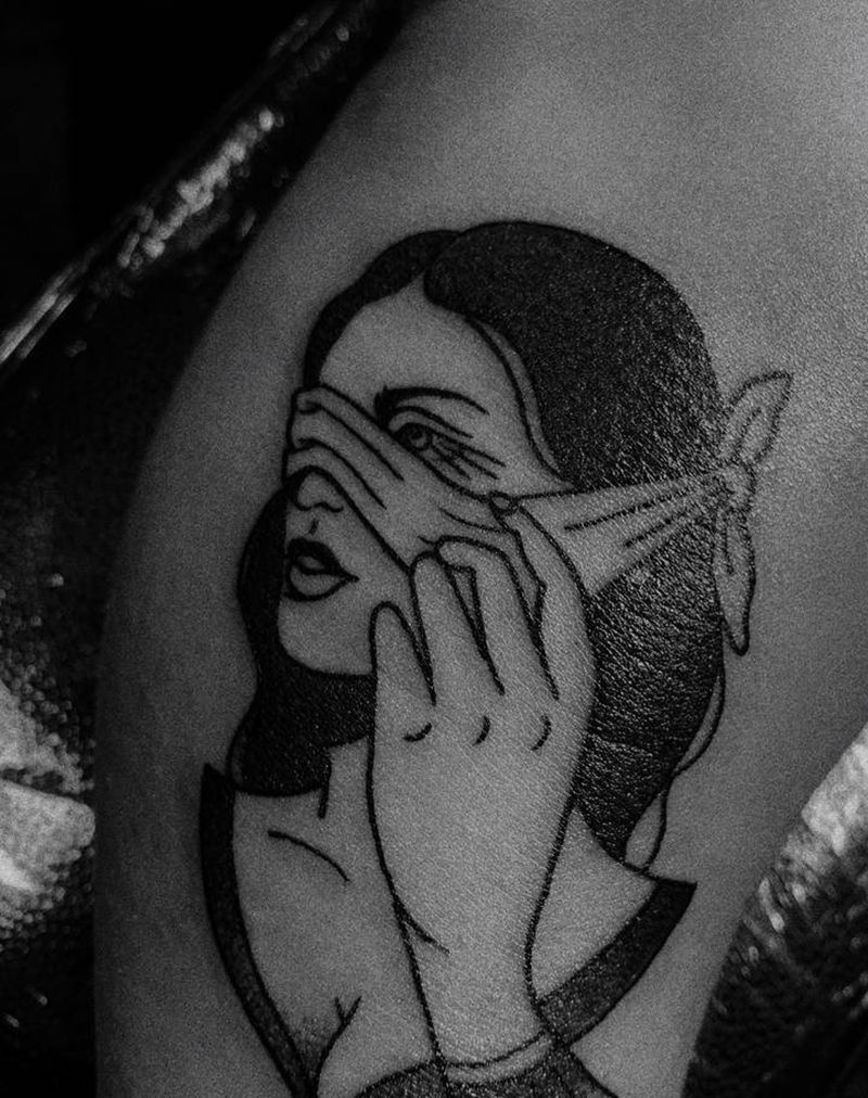 女郎纹身图片_手臂Old School纹身图案