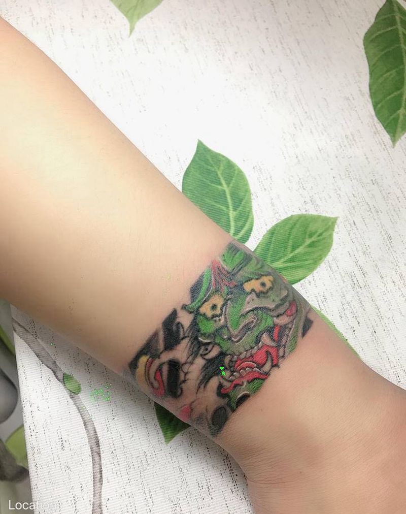 手环纹身图片_手部手臂新传统纹身图案