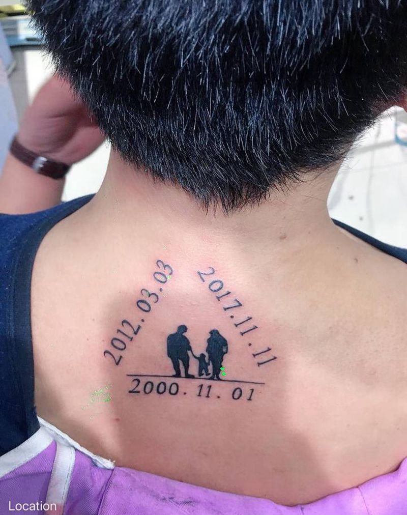 全家福纹身图片_肩部新传统纹身图案