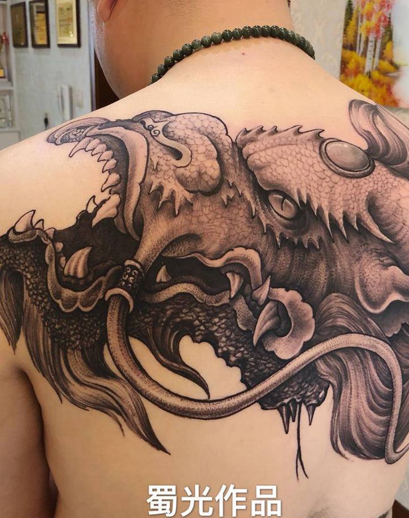 龙运纹身图片_背部纹身图案