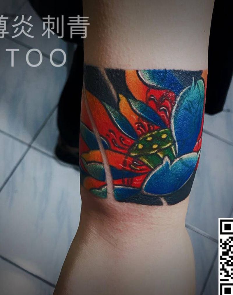 臂环纹身图片_手臂手部新传统老传统纹身图案