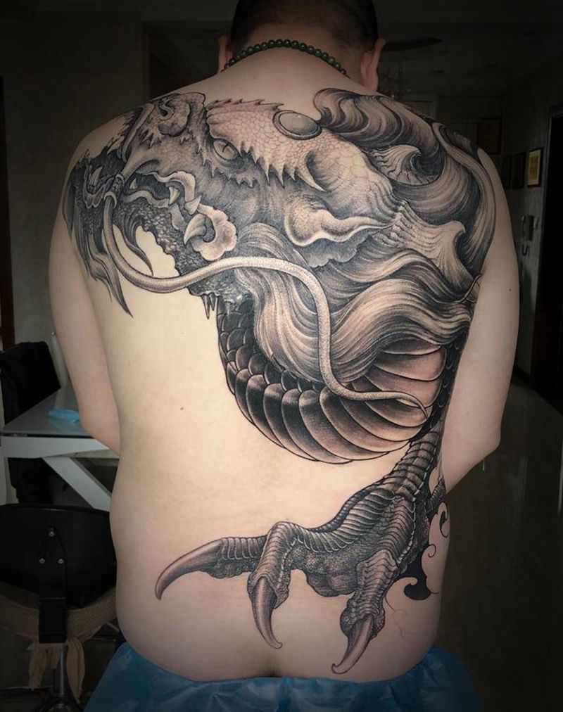 龙纹身图片_背部纹身图案