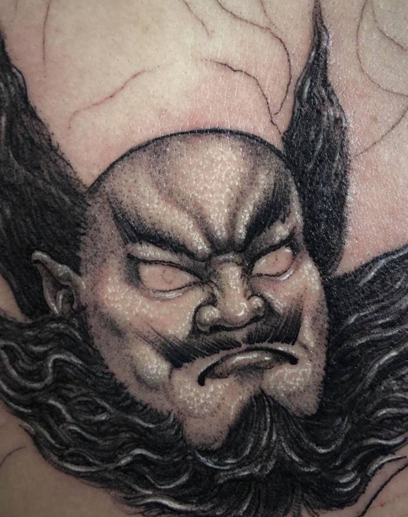 钟魁纹身图片_背部纹身图案