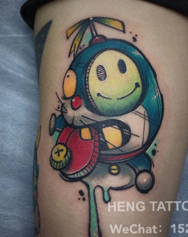 多啦A梦纹身图片_手臂New School纹身图案