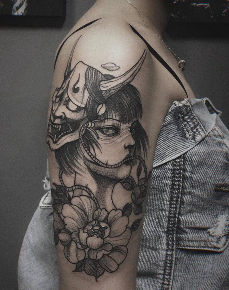 富江纹身图片_手臂点刺纹身图案