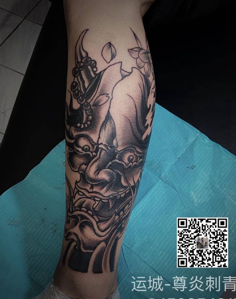 般若遮盖纹身图片_手臂肩部新传统老传统纹身图案