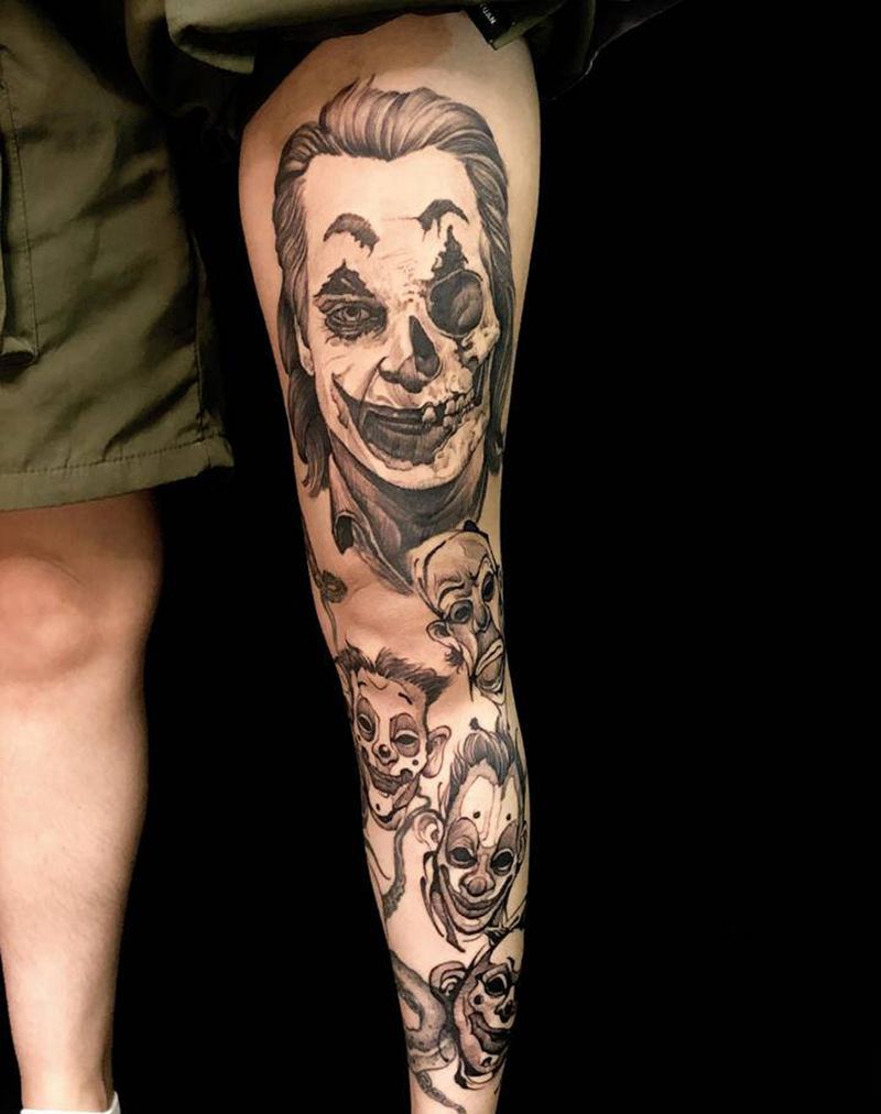 百味人生纹身图片_腿部纹身图案